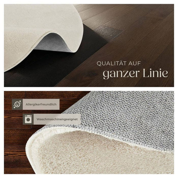 Tapis à poils courts Soft Zone beige Ø 120 cm 