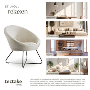 Cocktailsessel Centera Samtoptik beige