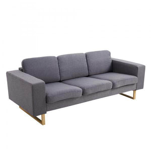 Polstersofa 3-Sitzer Stoffsofa dunkelgrau 200 x 82 x 78