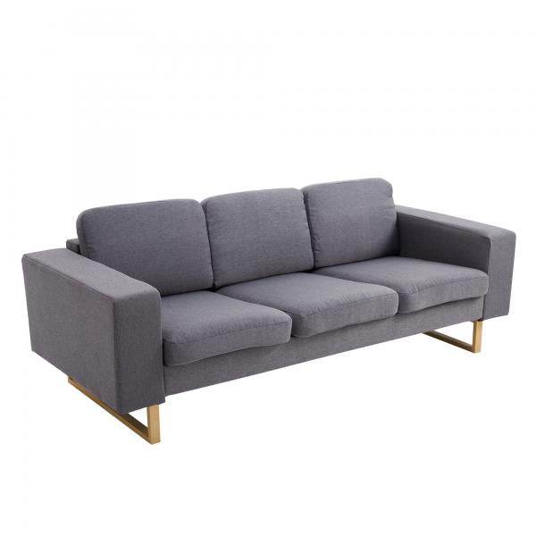 Polstersofa 3-Sitzer Stoffsofa dunkelgrau 200 x 82 x 78