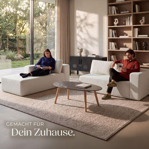 Sofa Relax Boneless L-Form Bouclé creme