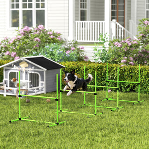 Agility Set für Hunde höhenverstellbar mit 4 Hürden und Tragetasche