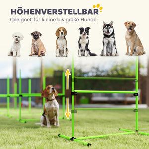 Agility Set für Hunde höhenverstellbar mit 4 Hürden und Tragetasche