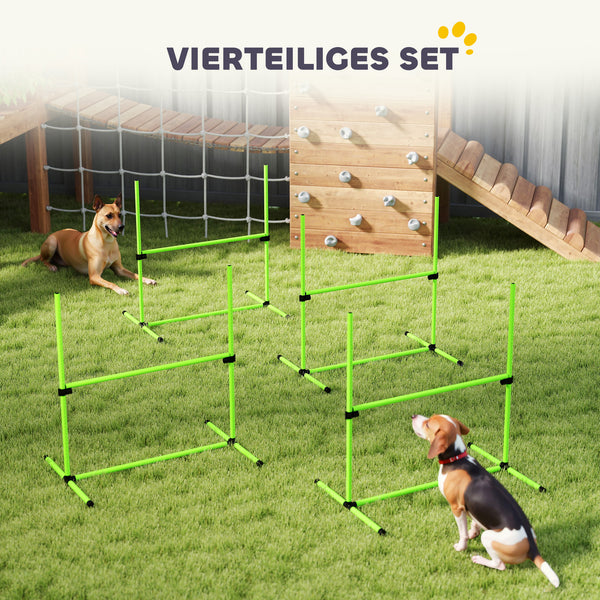 Agility Set für Hunde höhenverstellbar mit 4 Hürden und Tragetasche