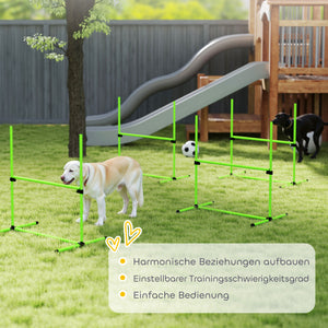 Agility Set für Hunde höhenverstellbar mit 4 Hürden und Tragetasche