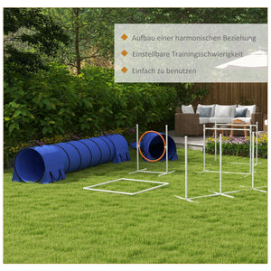 Agility-Set 7-teilig höhenverstellbar Hundetraining Blau