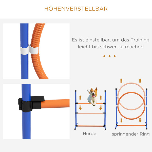 Agility-Set 4-teilig höhenverstellbar Hundetraining Orange