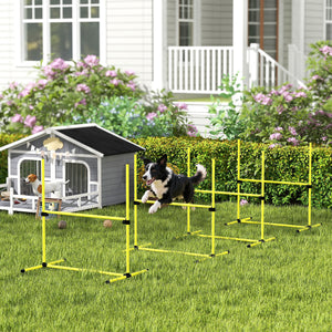 Agility Set für Hunde mit Hürden Slalomstangen und Tragetasche