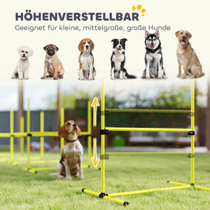 Agility Set für Hunde mit Hürden Slalomstangen und Tragetasche