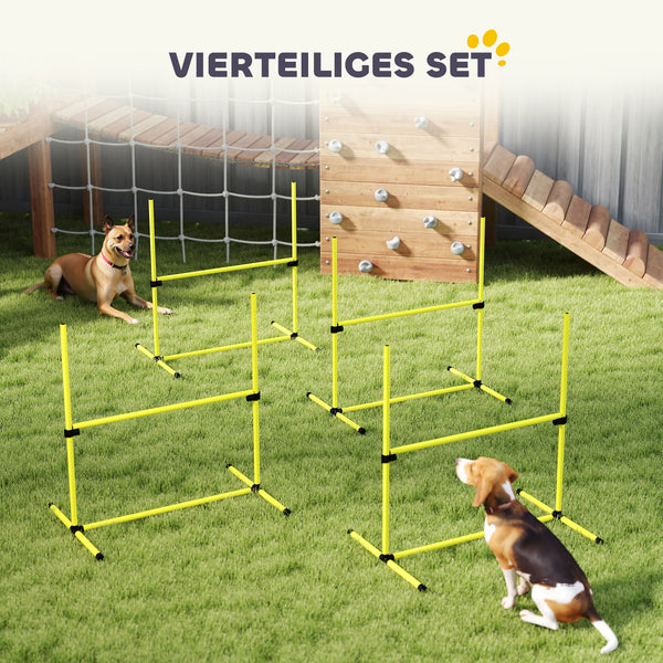 Agility Set für Hunde mit Hürden Slalomstangen und Tragetasche