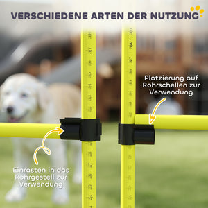 Agility Set für Hunde mit Hürden Slalomstangen und Tragetasche