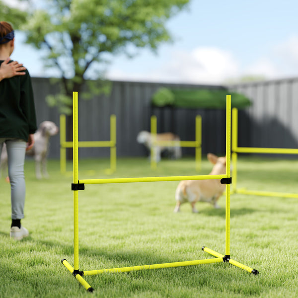 Agility Set für Hunde mit Hürden Slalomstangen und Tragetasche