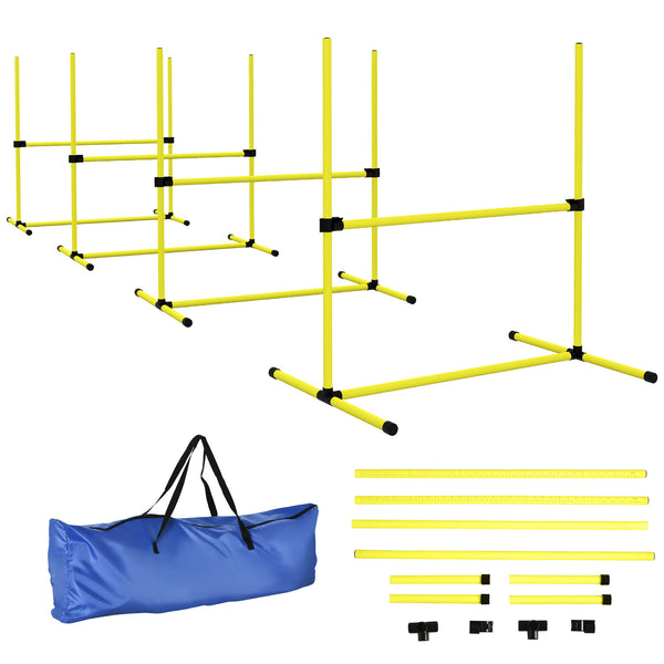 Agility Set für Hunde mit Hürden Slalomstangen und Tragetasche