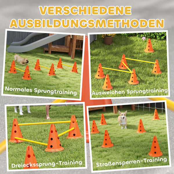 Agility Set Hund 3-teilig mit Hürden Kegeln und Tragetasche