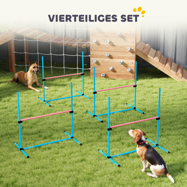 Agility Set für Hunde mit 4 höhenverstellbaren Hürden und Tragetasche