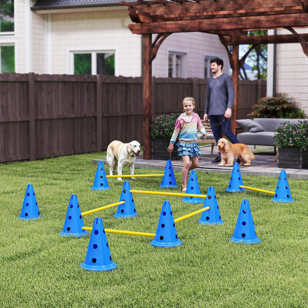 Agility Set für Hunde 6-teilig mit Hundetraining Hürden Kegel