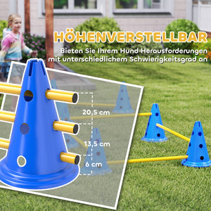 Agility Set für Hunde 6-teilig mit Hundetraining Hürden Kegel