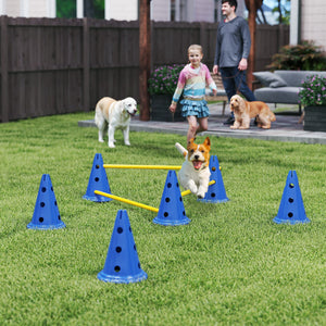 Agility Set für Hunde mit Hürden Kegel und Tragetasche