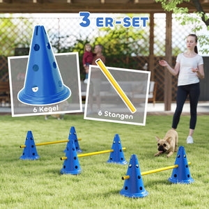 Agility Set für Hunde mit Hürden Kegel und Tragetasche