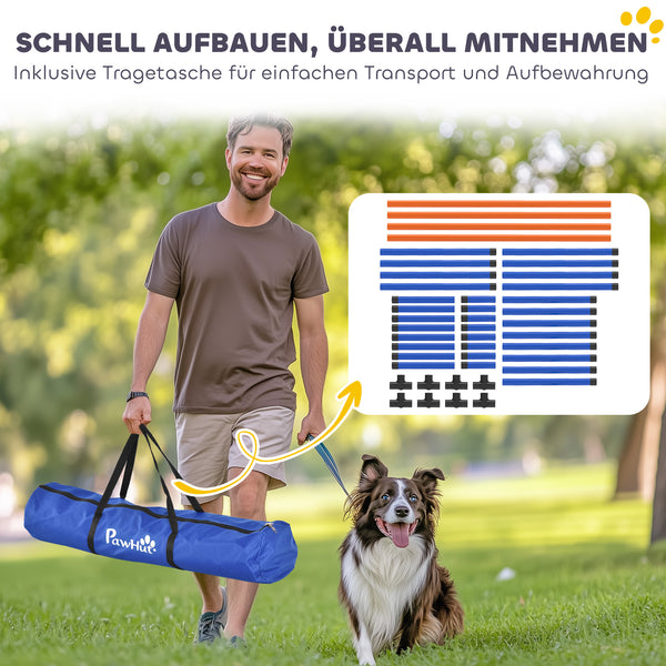 Agility Set für kleine Hunde mit höhenverstellbaren Hürden