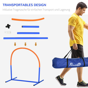 Agility Trainingsset 4-teilig mit Tasche Blau-Orange