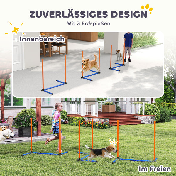 Agility Trainingsset für Hunde mit Slalomstangen und Tasche
