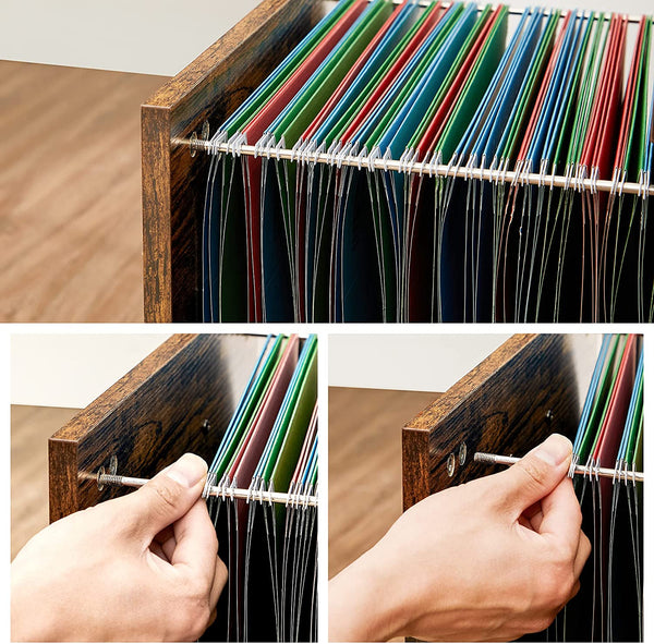 Aktenschrank Büroschrank Industriestil Rollen 3 Schubladen 80x66x40cm