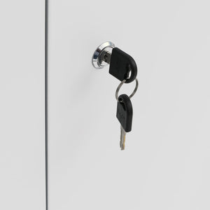 Abschliessbarer Aktenschrank Metall mit Rollen und Schubladen, Weiss