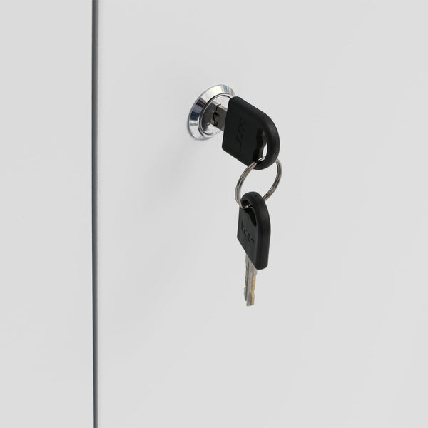 Abschliessbarer Aktenschrank Metall mit Rollen und Schubladen, Weiss