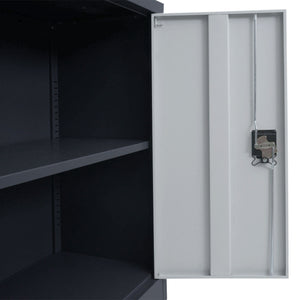 Abschliessbarer Aktenschrank aus Stahl mit Rollen, 98x80x40 cm