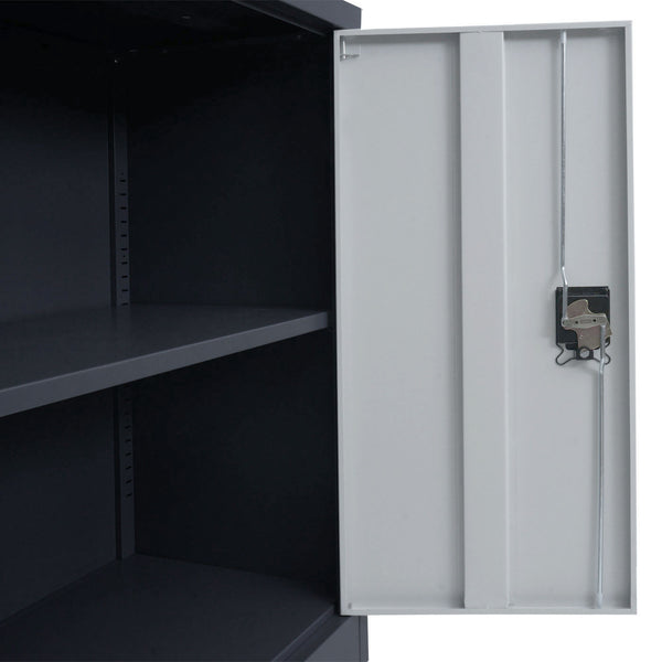 Abschliessbarer Aktenschrank aus Stahl mit Rollen, 98x80x40 cm
