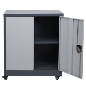 Abschliessbarer Aktenschrank aus Stahl mit Rollen, 98x80x40 cm