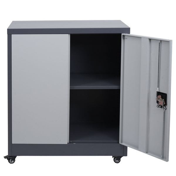 Abschliessbarer Aktenschrank aus Stahl mit Rollen, 98x80x40 cm