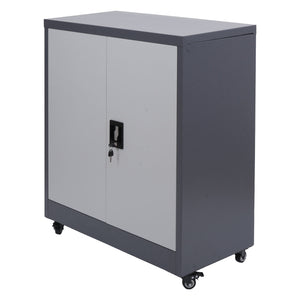 Abschliessbarer Aktenschrank aus Stahl mit Rollen, 98x80x40 cm