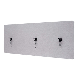 Akustik Tischtrennwand grau 60x160cm für Büro & Schreibtisch