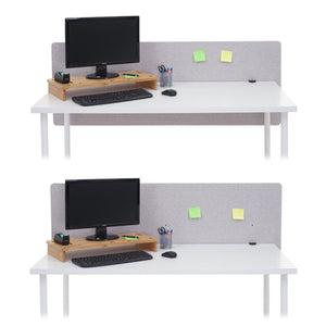Akustik Tischtrennwand grau 60x160cm für Büro & Schreibtisch