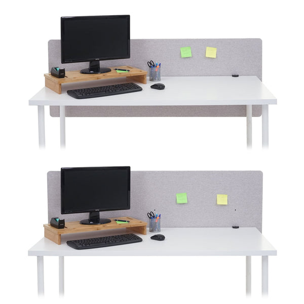 Akustik Tischtrennwand grau 60x160cm für Büro & Schreibtisch