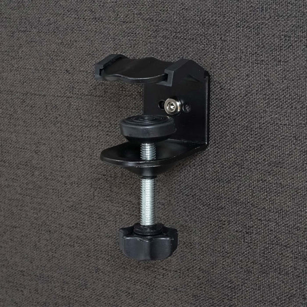 Akustik Tischtrennwand Stoff 60x120cm braun-grau Sichtschutz Büro