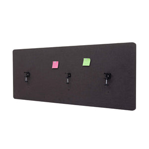 Akustik Tischtrennwand Stoff 60x160cm braun-grau Schallschutz Büro
