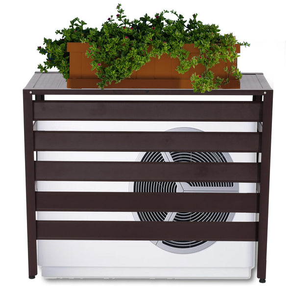 Alu Abdeckung für Klimaanlage & Wärmepumpe braun 73x90x38cm