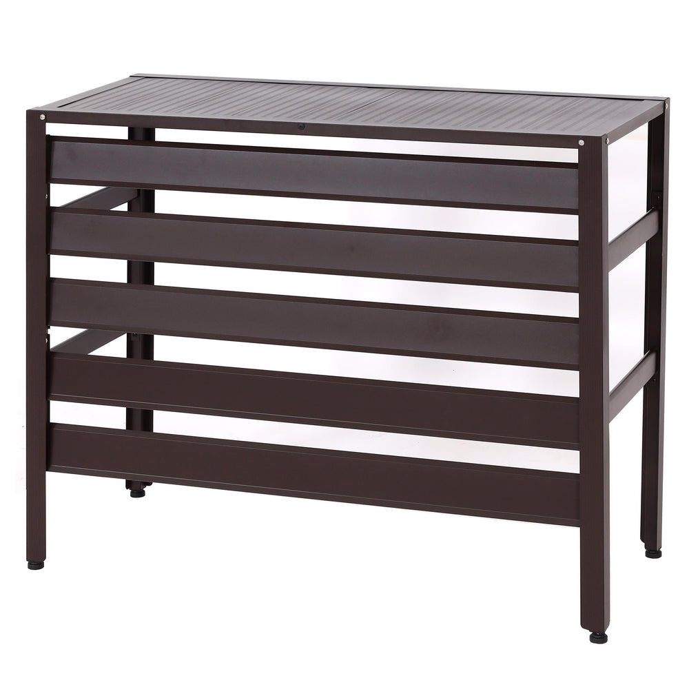 Alu Abdeckung für Klimaanlage & Wärmepumpe braun 73x90x38cm