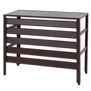 Alu Abdeckung für Klimaanlage & Wärmepumpe braun 73x90x38cm