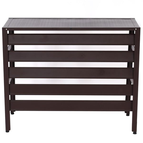 Alu Abdeckung für Klimaanlage & Wärmepumpe braun 73x90x38cm