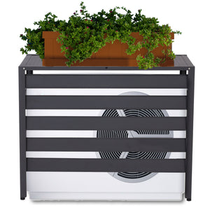 Alu Abdeckung für Wärmepumpe/Klimaanlage, grau 73x90x38cm