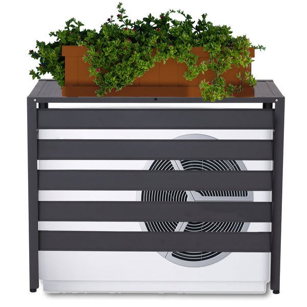 Alu Abdeckung für Wärmepumpe/Klimaanlage, grau 73x90x38cm
