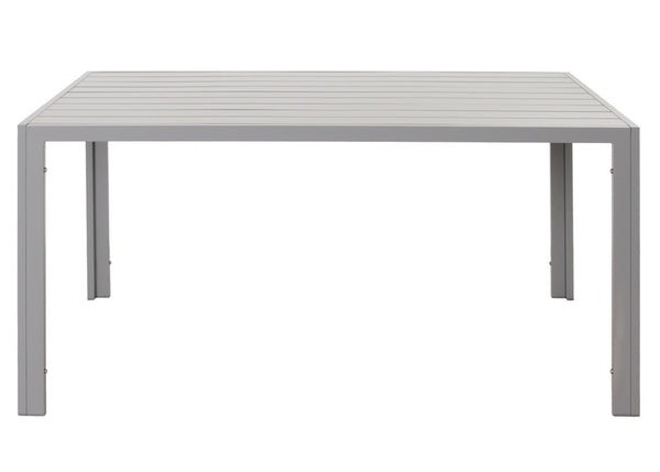Wetterfester Alu-Esstisch für Garten & Balkon 140x80cm hellgrau