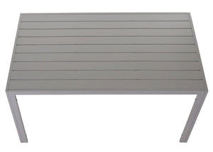 Wetterfester Alu-Esstisch für Garten & Balkon 140x80cm hellgrau