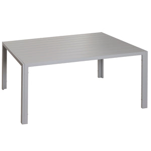 Wetterfester Alu-Esstisch für Garten & Balkon 140x80cm hellgrau