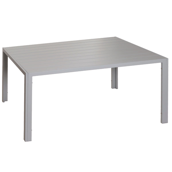 Wetterfester Alu-Esstisch für Garten & Balkon 140x80cm hellgrau