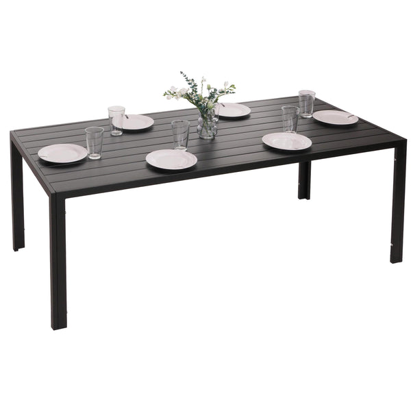 Wetterfester Alu-Esstisch für Garten/Balkon 180x80cm anthrazit